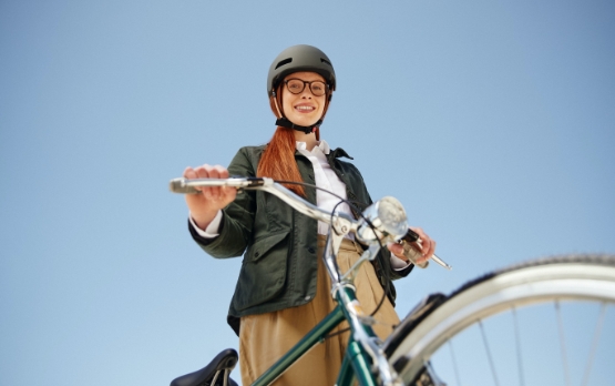 A girl on a bike